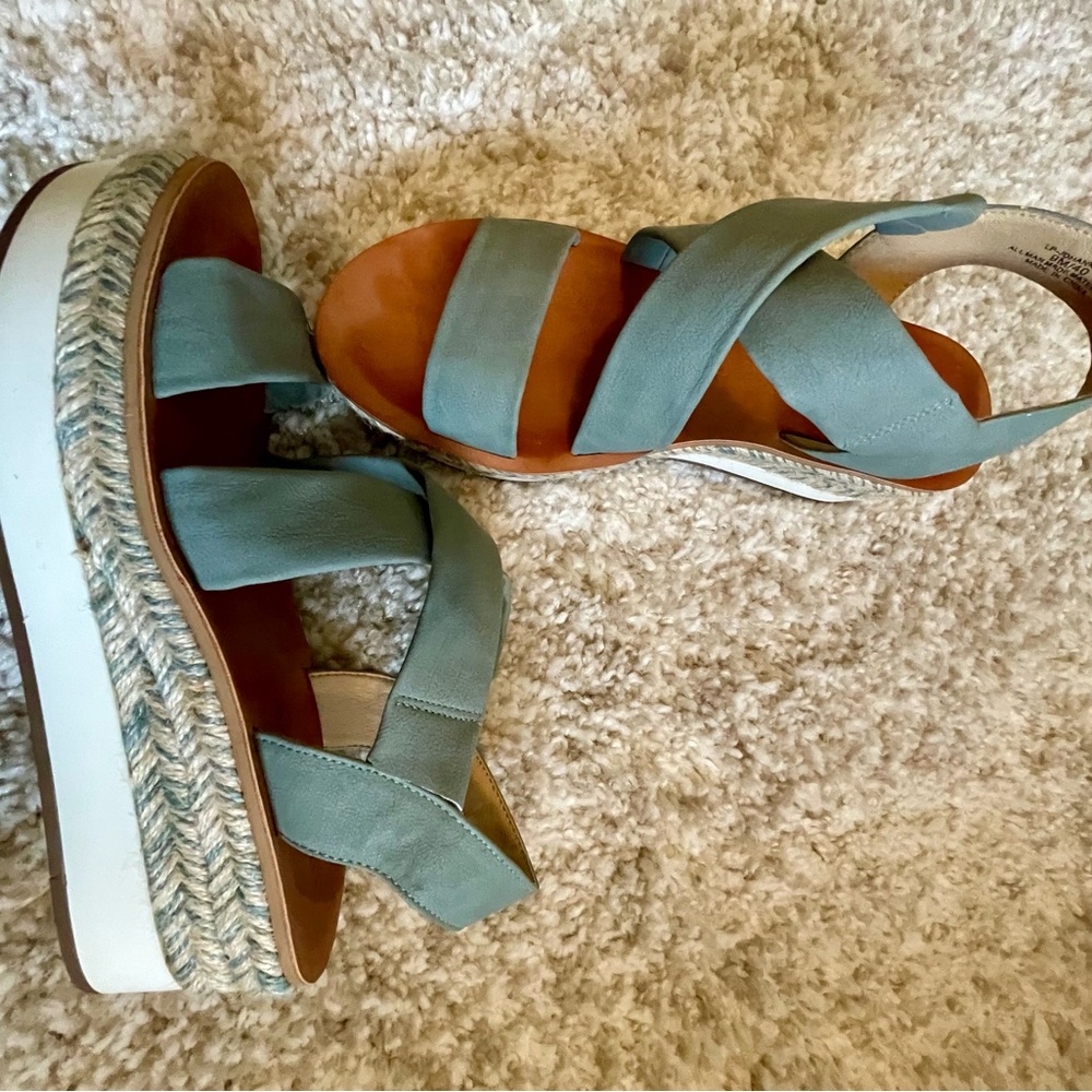 Lucky Brand Blue Espadrilles with Geometric Straps